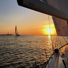 Ar jahtu līdz Daugavas ietekai jūrā